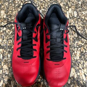 NWOT - UA Lockdown 6 Red Basketball Sneakers 3025616-600 Size M 10.5 / W…